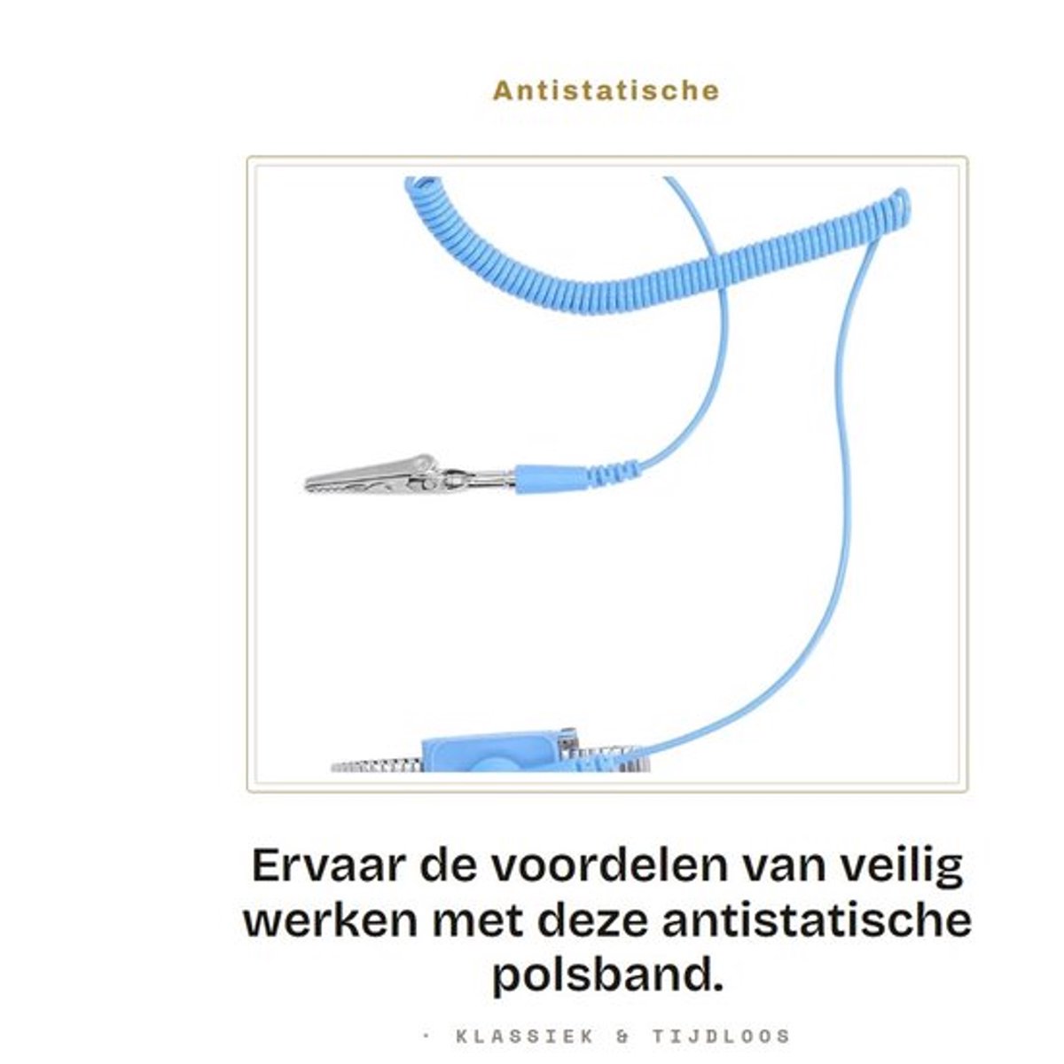 Antistatische Polsband - ESD-aardingspolsband - Verstelbaar en Comfortabel - 1,8m Aardingsdraad - Natuurlijke Metalen Armband - Geschikt...