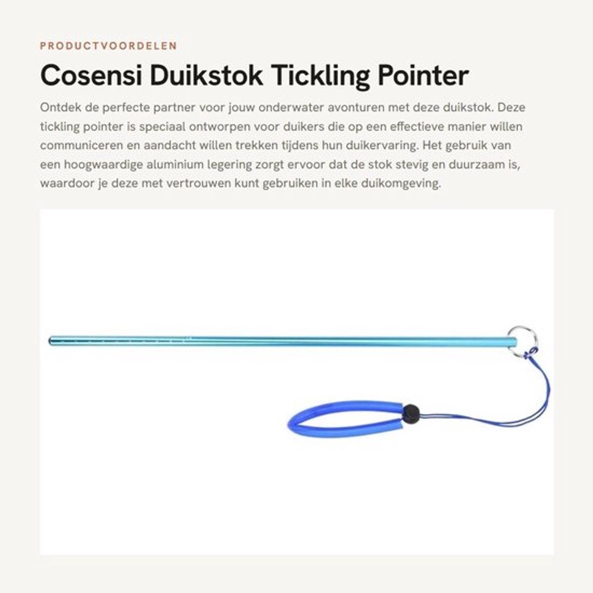 Duikpointer Aluminiumlegering - Duiken - Meting - Lanyard - Schokbestendig - Lichtgewicht - Duikstok
