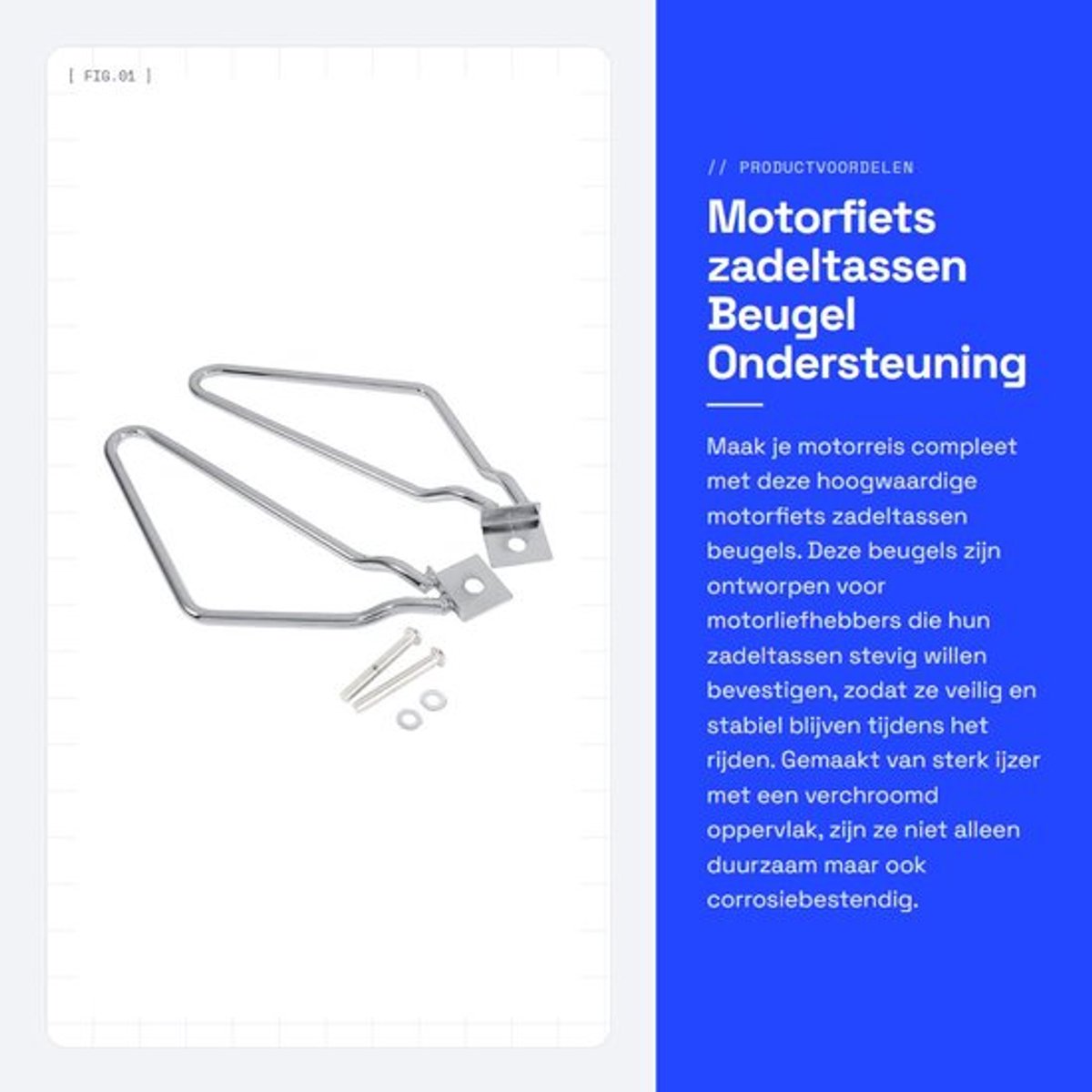 Zadeltassen Beugel Set - Stevige IJzeren Beugels - Corrosiebestendig - Voor XL883/1200 HD1450/1584 - Inclusief Bouten/Sluitringen - Duurzaam en Praktisch - Motorfiets Beugels