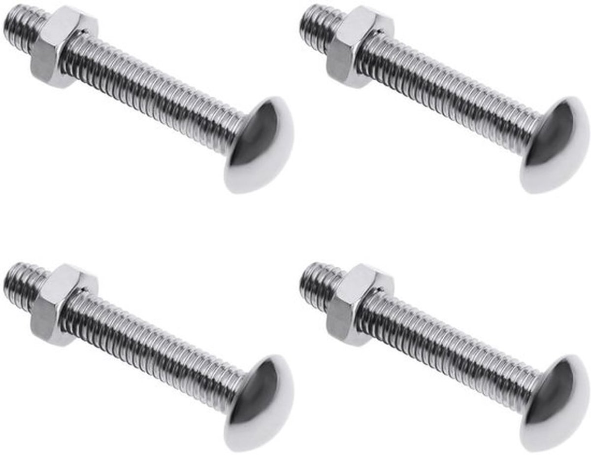Wastafel Stopper 4 Stuks - Messing/Verchroomd - Diameter 13 mm - Totale Lengte 40 mm - Schroefdraad 6 mm - Duurzaam Ontwerp - Afvoerstopper