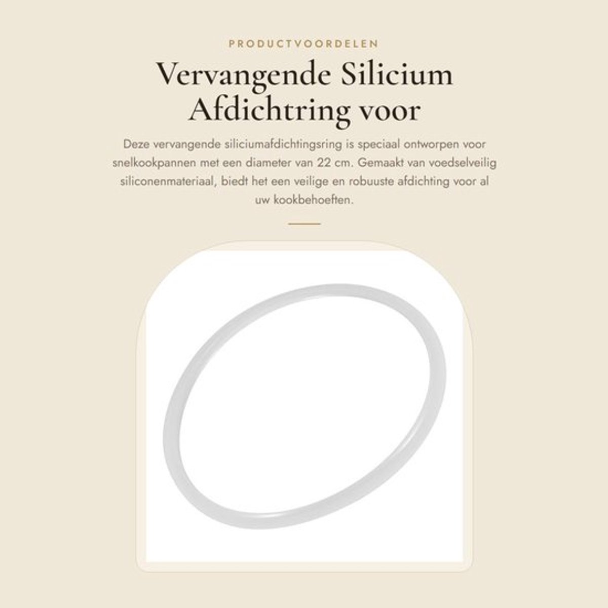 Vervangende Silicium Afdichtring voor Snelkookpan Diameter 22 cm