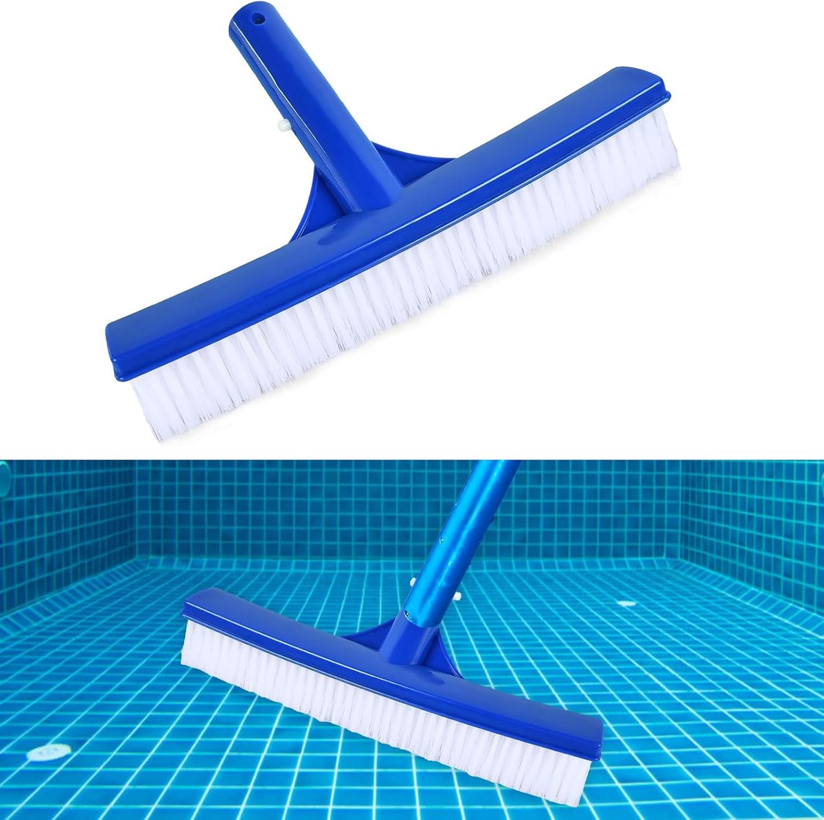 SnelShoppen - Pool Brush 26 cm - Reinigingsborstel voor Wanden, Tegels, Vloeren - Robuuste PVC Borstels - Ideaal voor Zwembaden, Huishoudelijk Gebruik