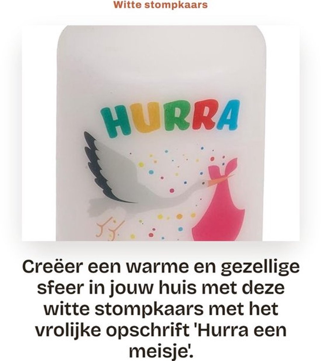 Stompkaars Witte Kleur - Tafeldecoratie - 27 Uur Brandduur - Ø 6 x 8 cm - Modern Motief - Compact en Sfeervol - Kaars