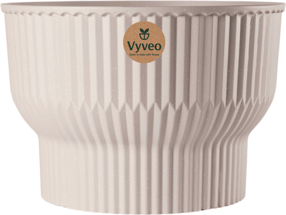 Vyveo - Bloempot Norma - 35x24 - Beige - Bloempot voor binnen en buiten - Lichtgewicht - Breukbestendig - Vorstbestendig - UV-bestendig