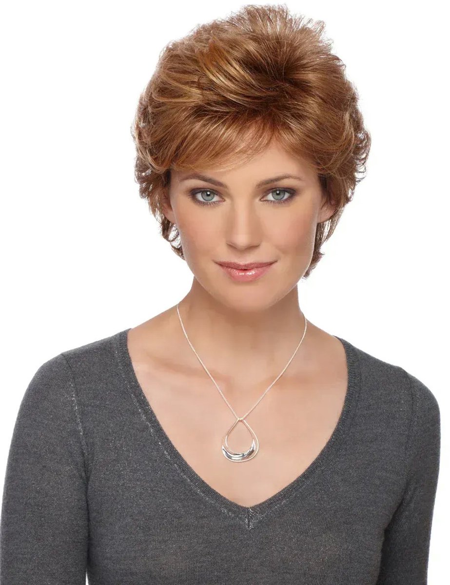 Estetica Designs Rebecca Pure Stretch Cap Synthetisch Haarwerk - Caramelkiss, Kort, Warme Bruine Kleur, Stretchmuts