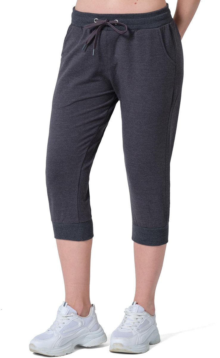 SnelShoppen - Dames Joggingbroek, Sportbroek Katoen, Slim Fit Sweatpants, Vrijetijdsbroek Lang, Hoge Taille Jogger, Modern voor Fitness en Hardlopen,