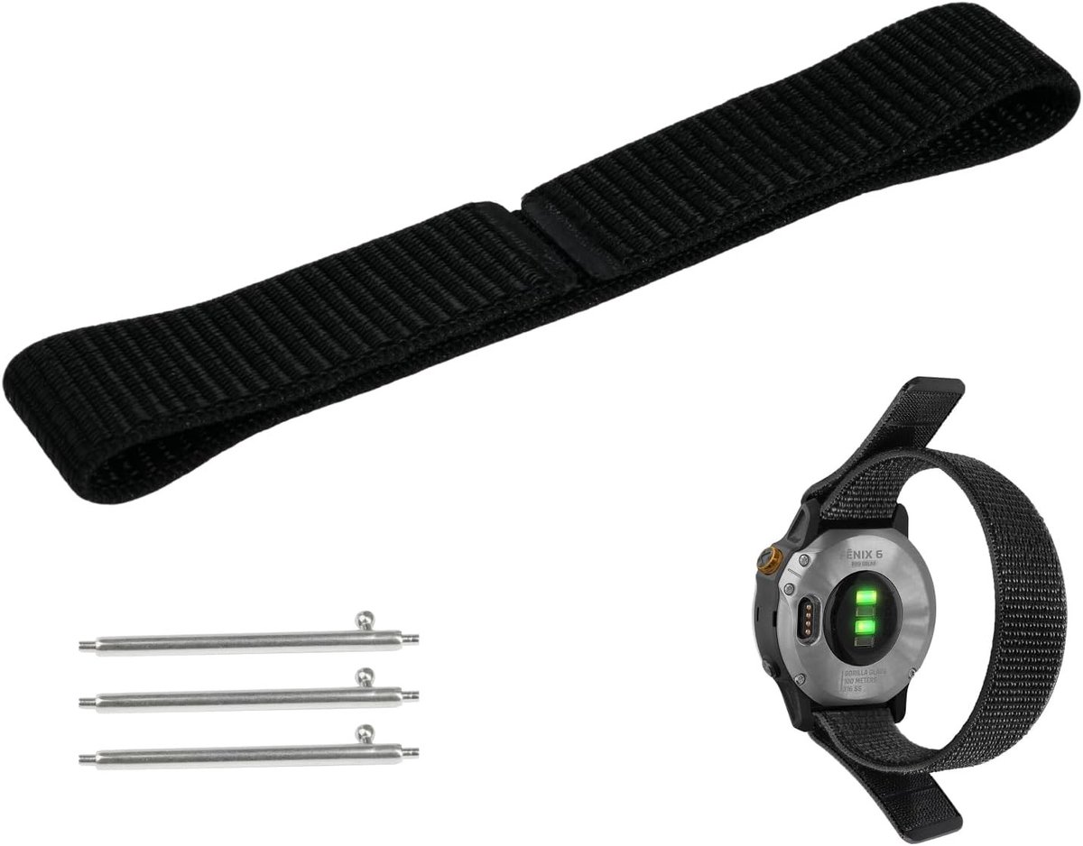 Duurzame en ademende nylon horlogeband van 22 mm voor Garmin Fenix 8, Fenix 7, Fenix 6 en Forerunner, lichtgewicht en sneldrogend, wasbaar en comfortabel in gebruik.