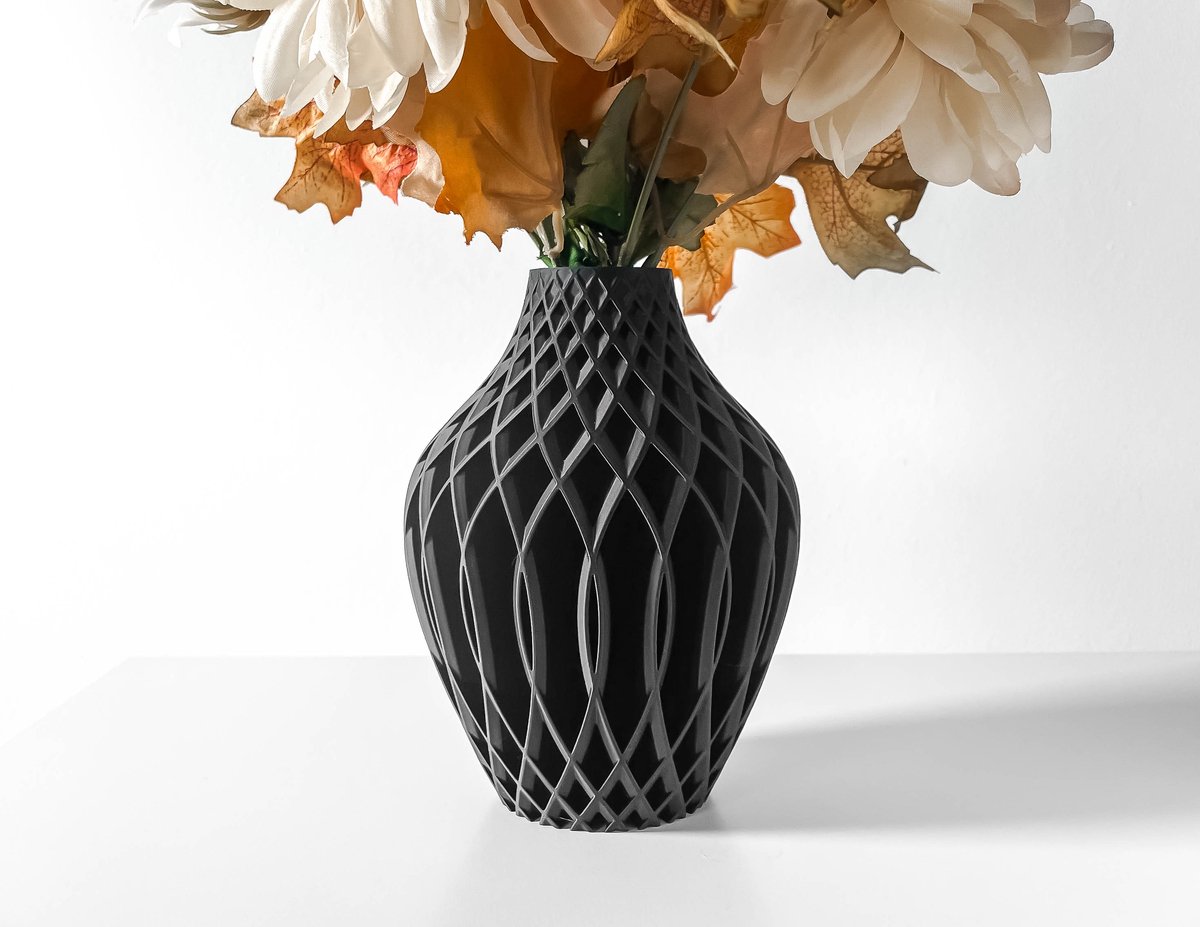Skushy Vaas Vika - Geschikt voor Bouwbloemen - Japandi Designvaas voor Droogbloemen en Kunstbloemen - Sculpturale Decoratieve Vaas - Moderne Woondecoratie