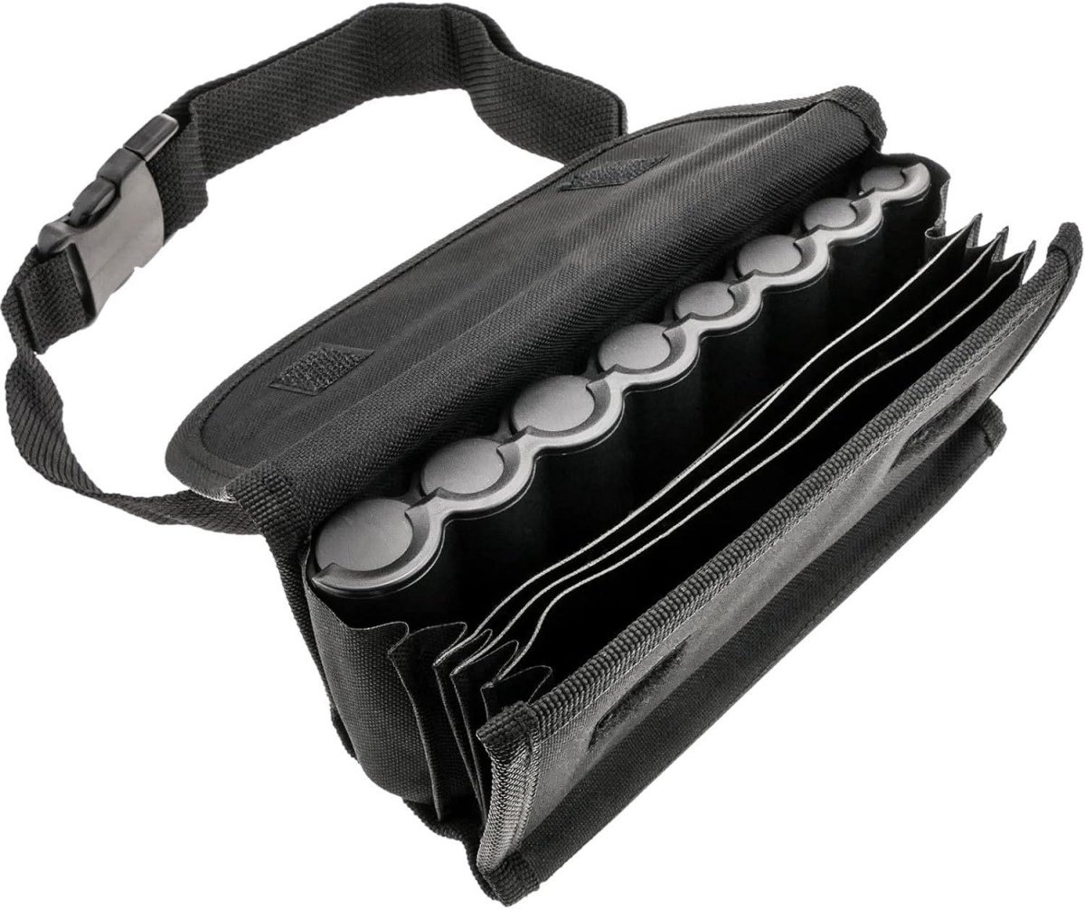 GELLDG Euro-muntdispenser/-tasje – Muntenhouder met riem, ontworpen voor obers, verzamelaars en kassamedewerkers – Zwart - 21 × 6 × 9cm