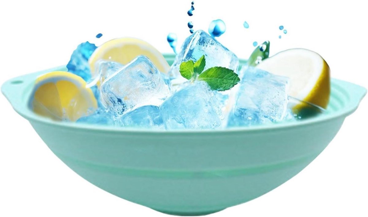 Gezicht Ijsbad Schaal - Gezichtskom Waterbak - Huidverzorging Thuis - Breukvrije Siliconen - 26.6x9.1x3.4cm - Blauw