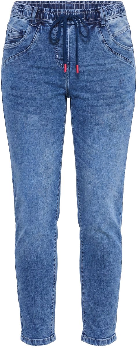 Laurasøn - Dames - Slim jeans elastische tailleband - Blauw denim - Maat 42