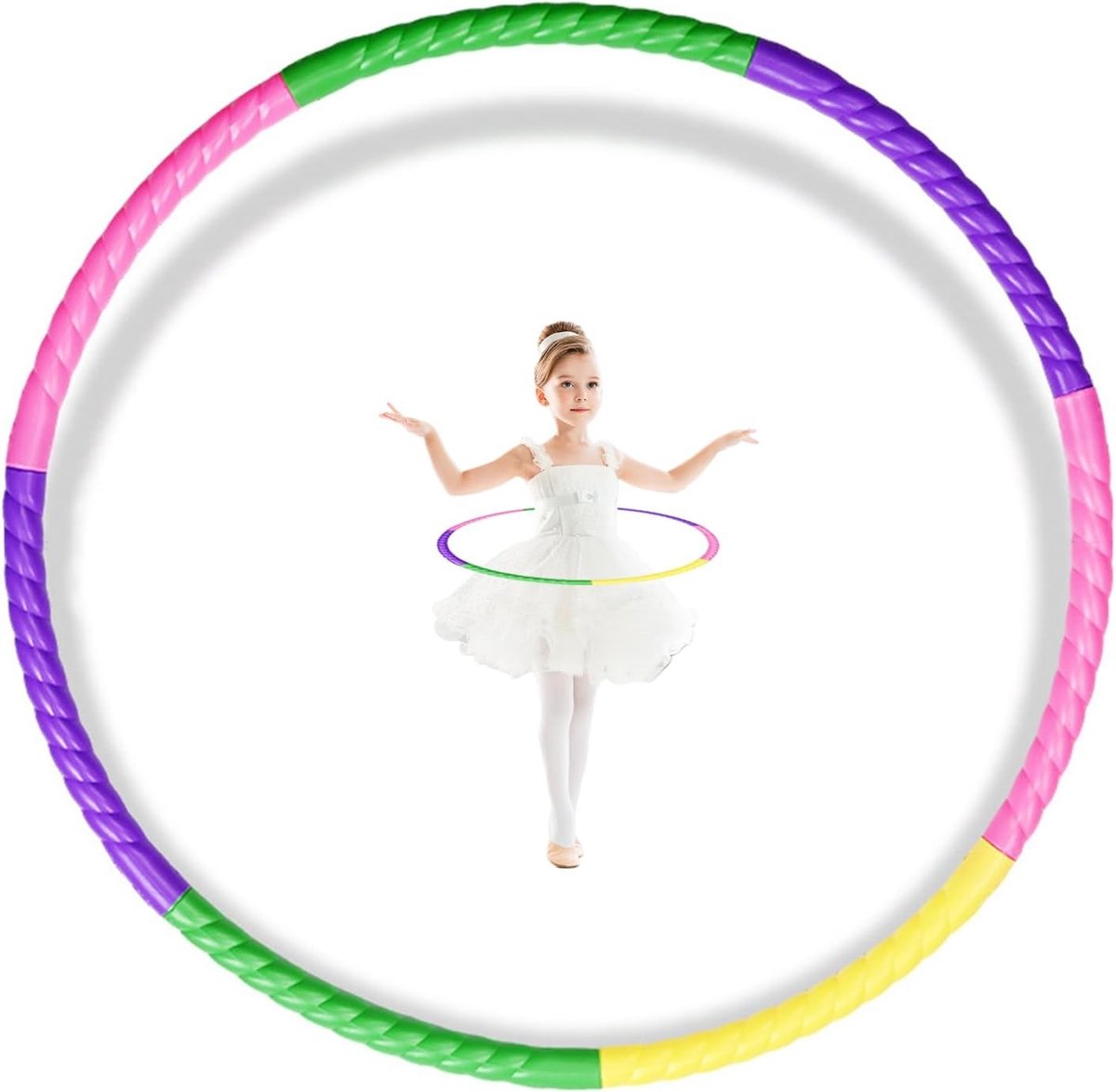 Verstelbare Hula Hoop voor Kinderen, 7-delige Set voor Fitness, Gymnastiek, Dans en Spelletjes, Gewichtsverlies en Beweging