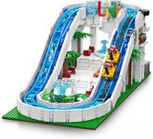 Mould King 11021 Waterglijbaan attractie bouwset | Kermis architecture ideas modelbouw | Technisch creator classic speelgoed bouwpakketten voor volwassenen & kinderen | Expert icons muziekdoos | Motor niet geschikt voor Lego technic | 2088 bouwstenen