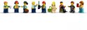 Groep van 9 LEGO City minifiguren met diverse beroepen: bouwvakker, piloot, stewardess, politieagent, zakenman.