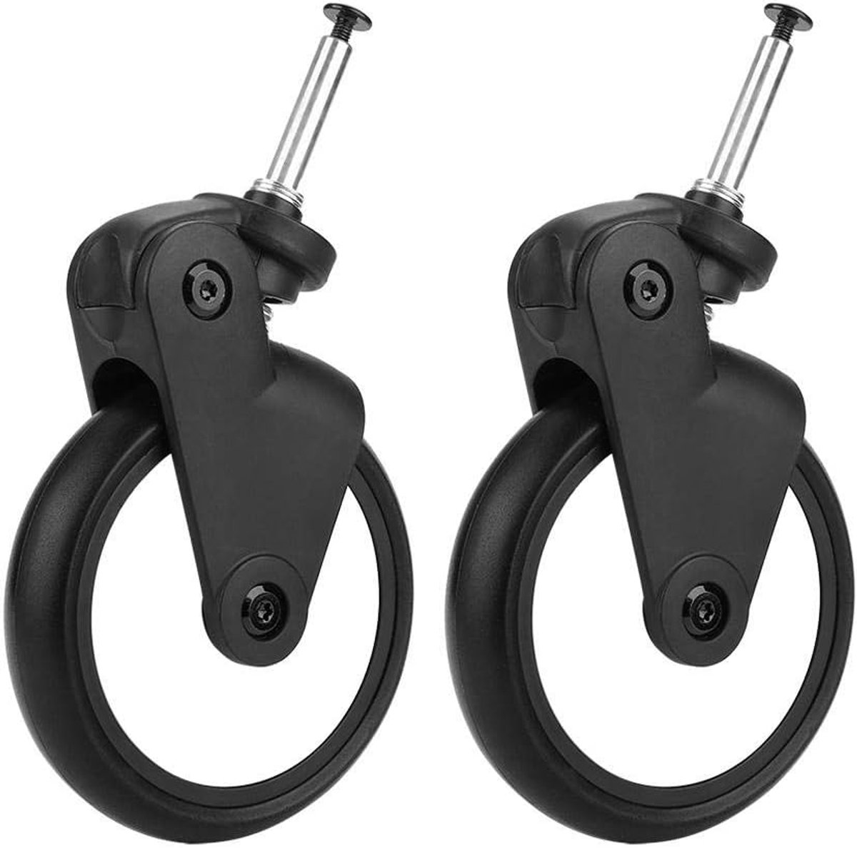 SnelShoppen - Baby Kinderwagens Rubber Wielen Vervanging Achter/Voorwielen Accessoires voor Yoya Vovo Kinderwagen met Gereedschap (1 Paar Voor)