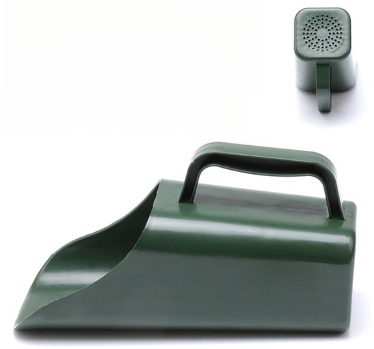 Plantenpotgrond schep, multifunctionele schep, plastic emmerschep, bloempotten tuingereedschap, voer schep, aquarium schep, groen, 2 stuks