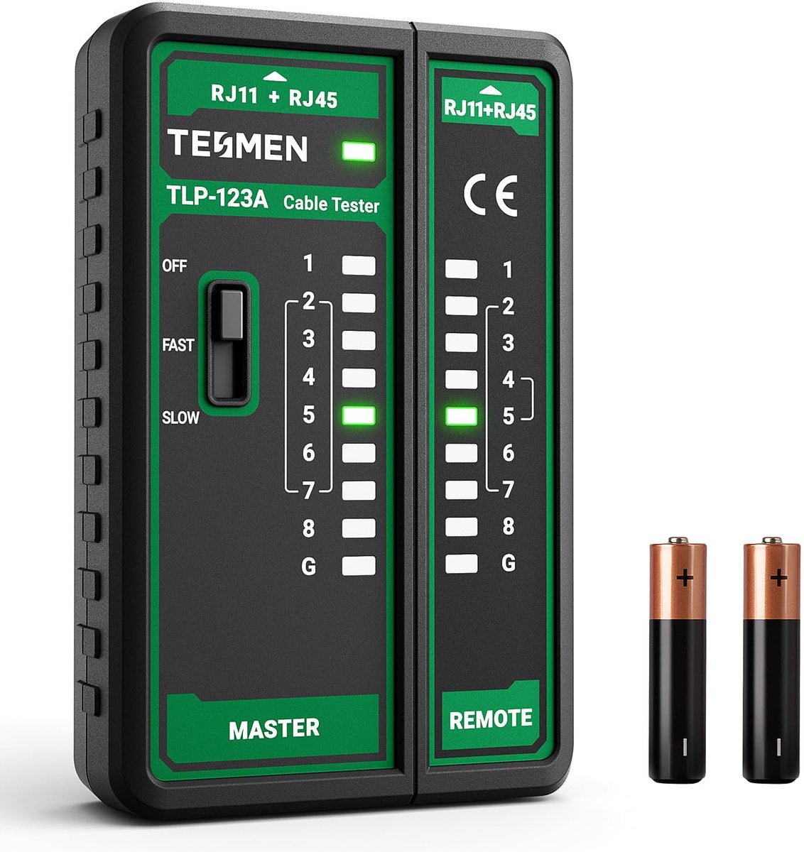 SnelShoppen - Netwerkkabeltester TLP-123A voor RJ11 RJ45, Ethernet Kabel Testtool voor CAT5/CAT5E/CAT6/CAT6A/CAT7, Multifunctioneel, Kabelonderhoud, G