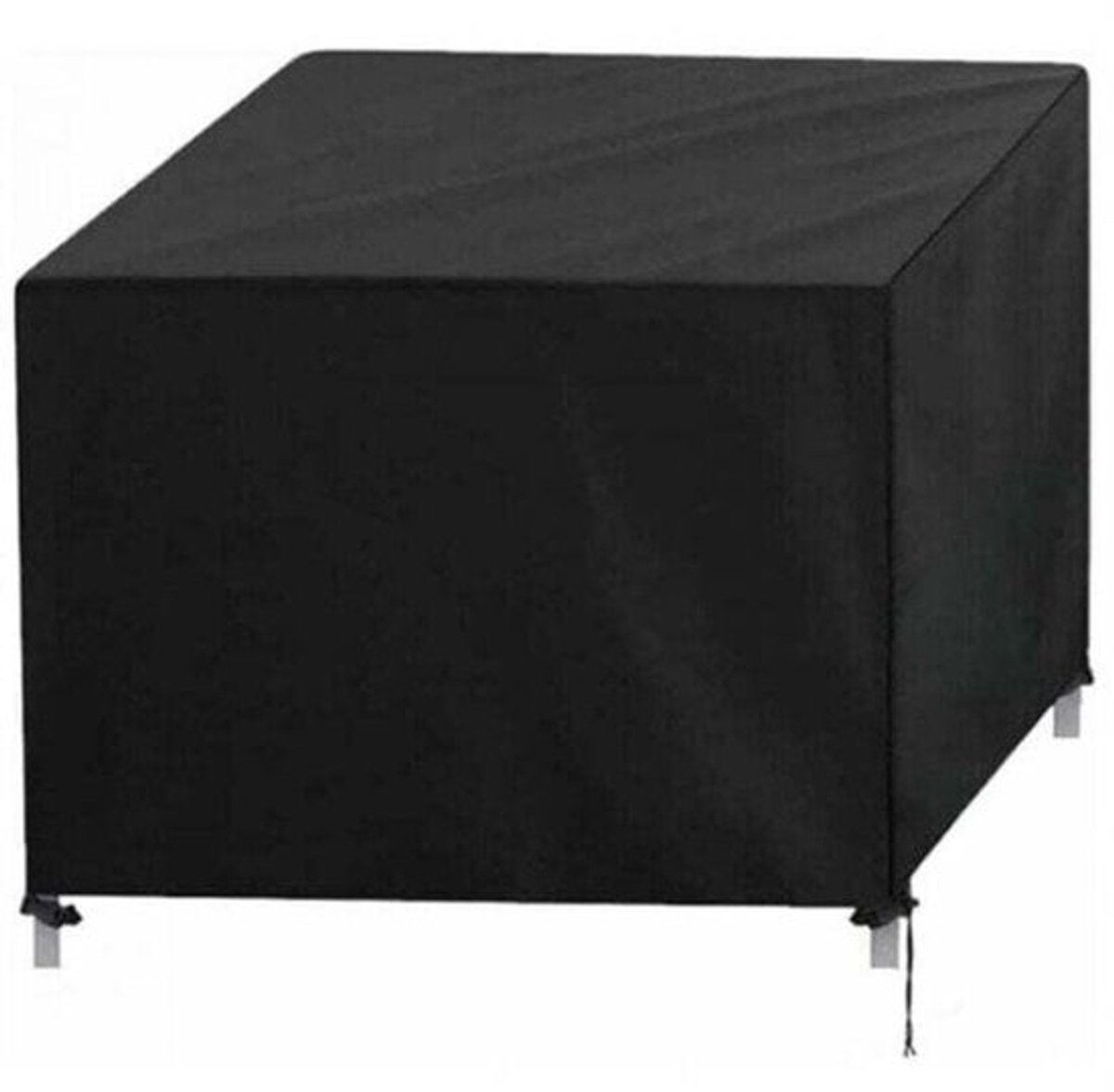 Tuinmeubelhoes, rechthoekige beschermhoes, waterdicht en weerbestendig, geschikt voor tafels, stoelen en tuinmeubelen, zwart, 150 x 130 x 90 cm