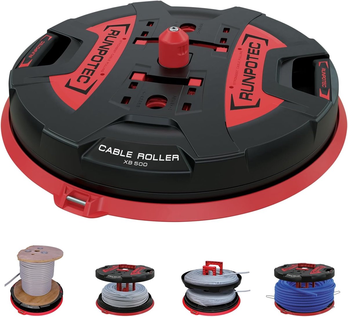 SnelShoppen - Professioneel Kabelopbergsysteem XB 500 - RUNPOTEC 10136 X BOARD - Kabel Retractie Systeem - Zwart - Ideaal voor Tuin, Feesten en Campin