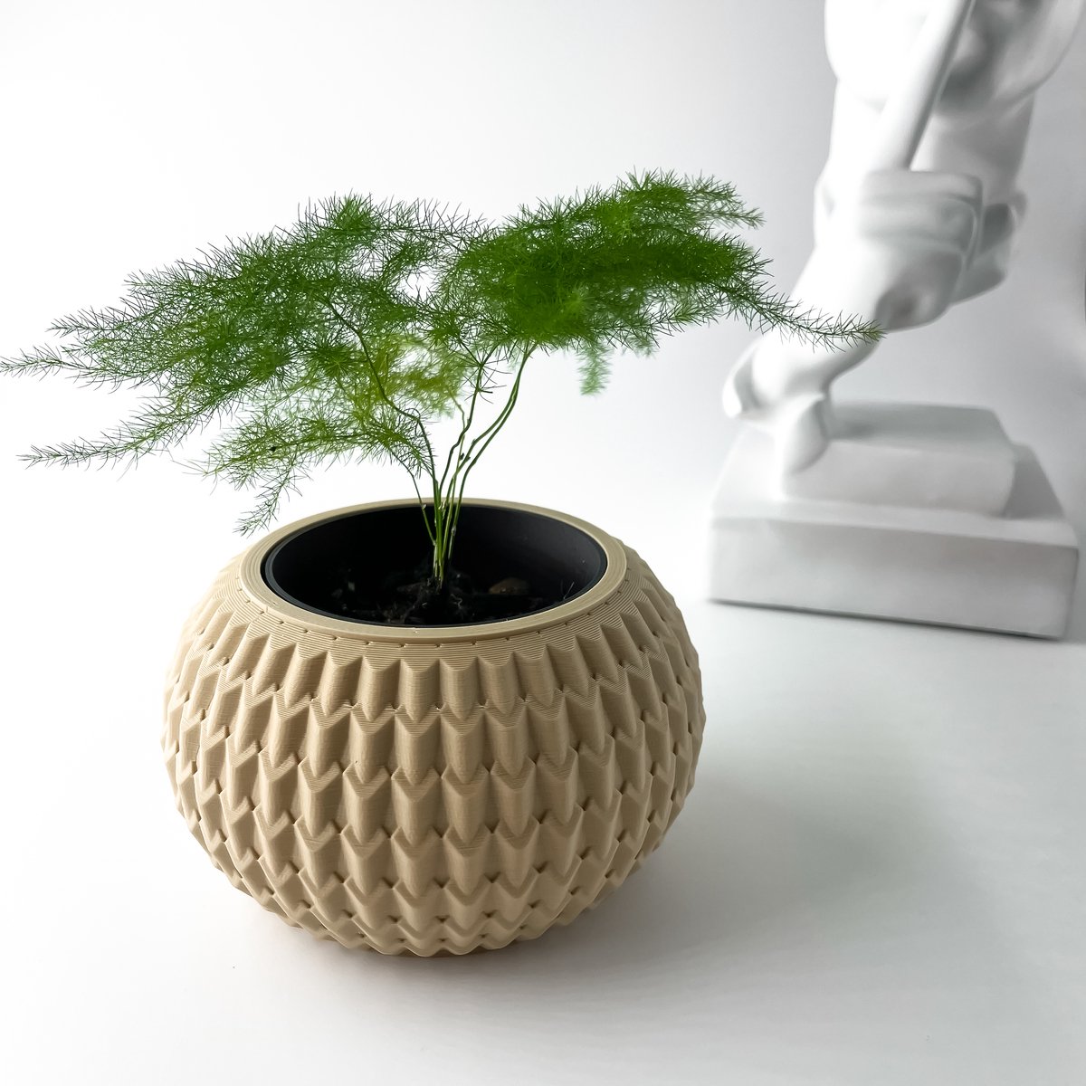 Skushy Iver Bloempot - Moderne Designpot voor Kamerplanten - Sculpturale Plantenpot voor Woonkamer en Kantoor - Premium Woondecoratie