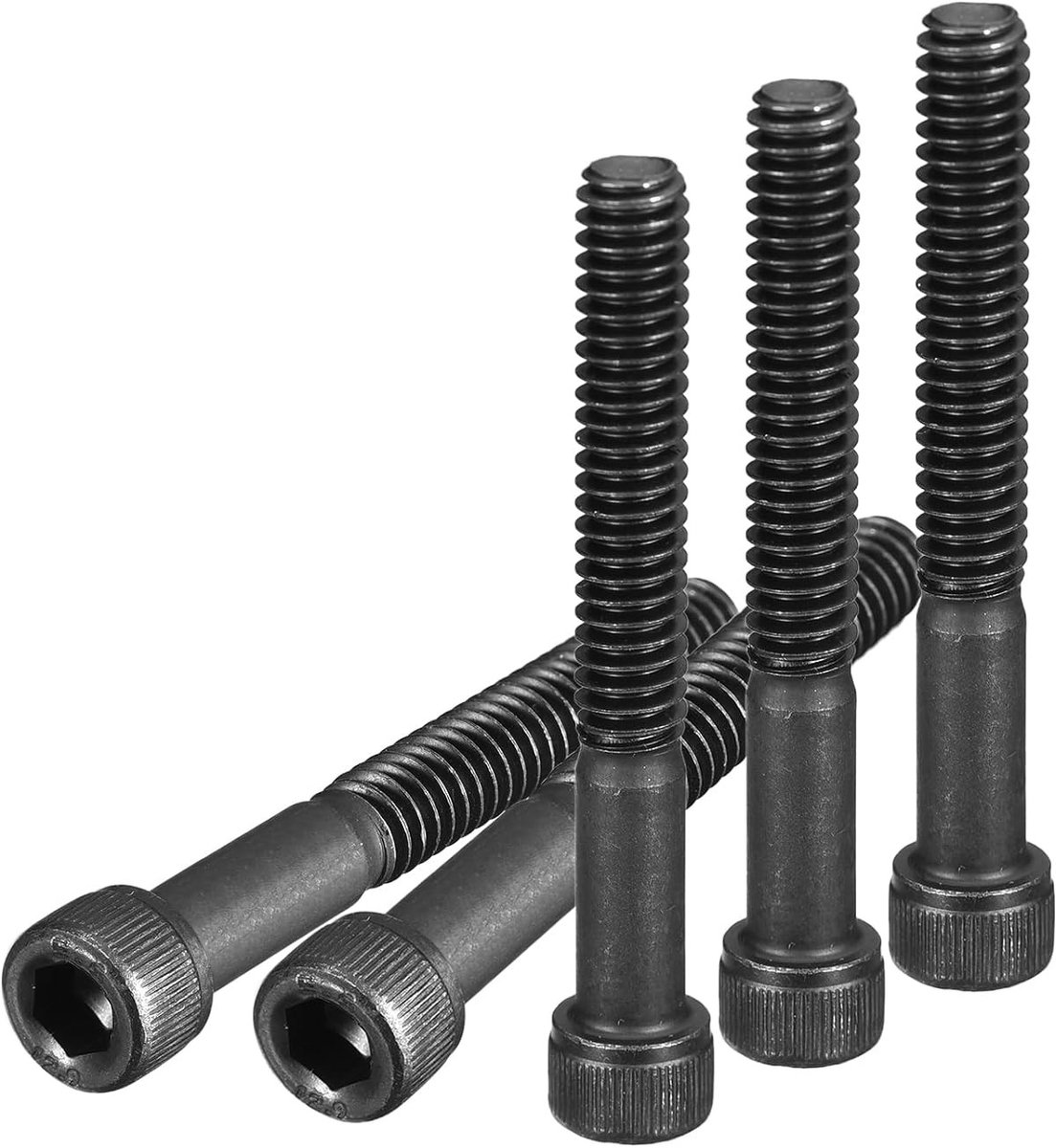 1/4-20 x 2 Inch Cilinderkop Schroeven, 12 Stuks, 12.9 Legering Staal, Zeskantige Inbus, Zwart Oxide Afwerking, UNC Draad, Draadloze Schroeven, Hoogwaardige Bevestigingsmaterialen