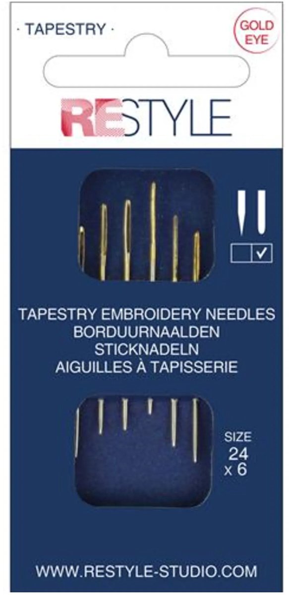 ReStyle 015.10618 Borduurnaalden met ronde punt 24, 6 stuks