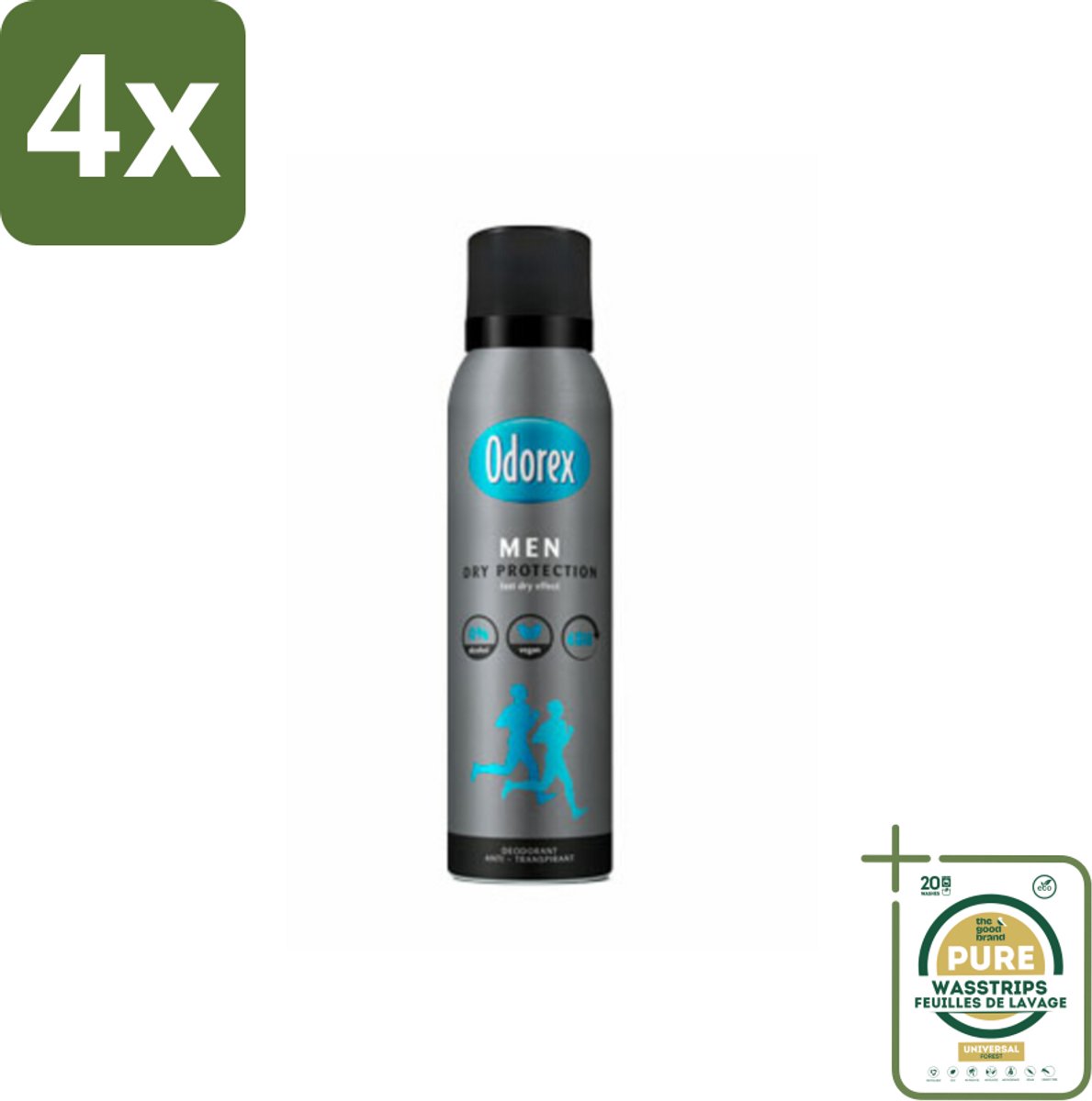 Odorex Men - Deodorant Spray - Dry Protection - Langdurige Frisheid - 150 ml - Voordeelverpakking - 4 stuks - Frisheid - Oksel droog