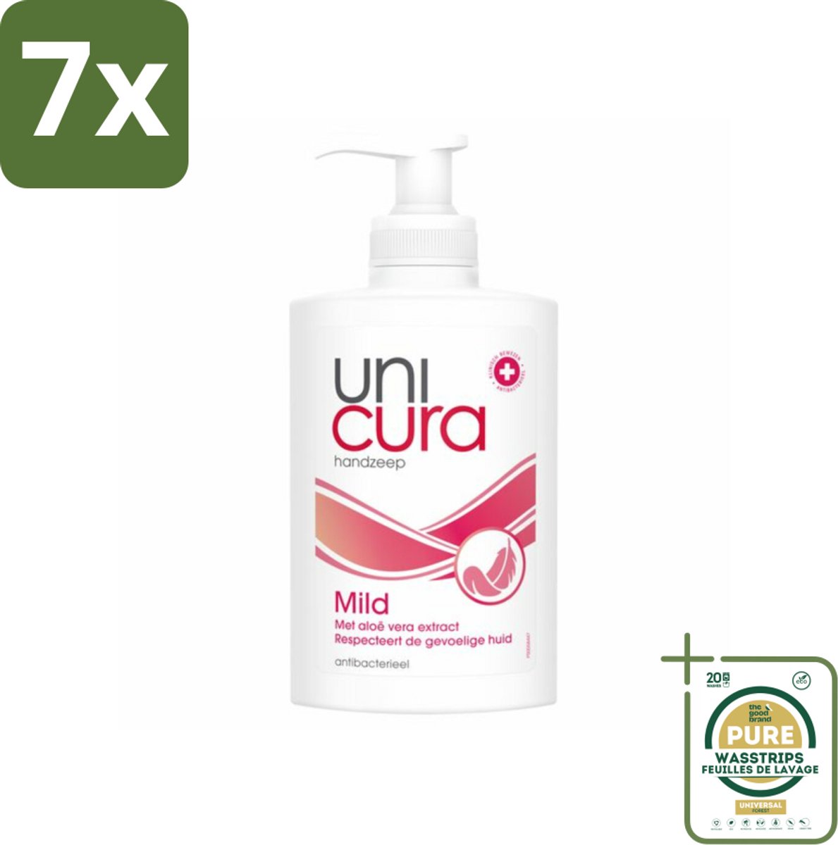 7 x Unicura Vloeibare Handzeep Mild 250 ml - Grootverpakking - Handzeep - Antibacterieel - Mild - Hygiëne - Handen Reinigen