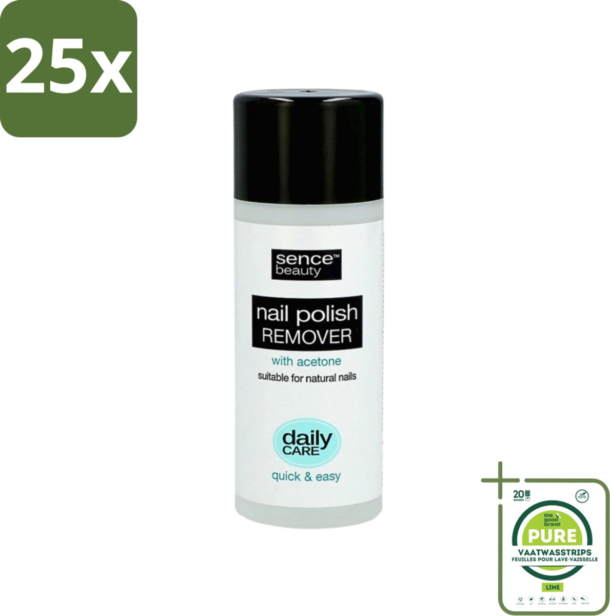 25 x Sence - Met Aceton - Nagellakremover - Krachtig - 200 ml - Grootverpakking - Nagellak Verwijderen - Aceton Nagellak Remover - Krachtige Nagellak Remover - Natuurlijke Nagels - Nagellak Remover