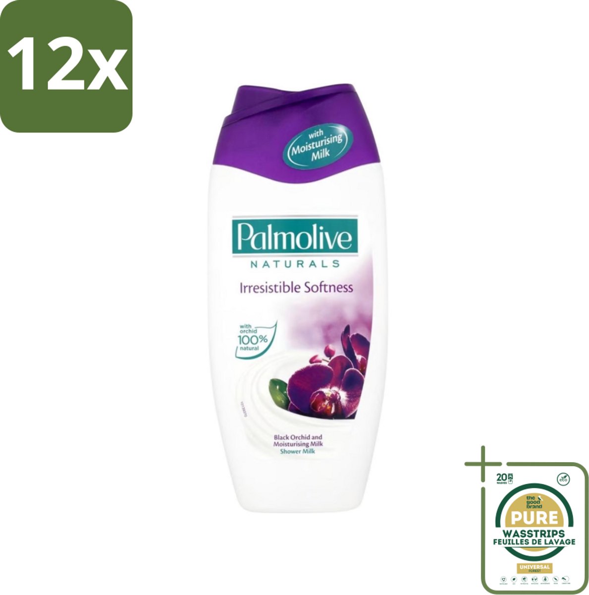 Palmolive Naturals - Douchecrème - Onweerstaanbaar Zacht - 250 ml - Voordeelverpakking - 12 stuks - Verzorgende douchegel - Luxe douchegel