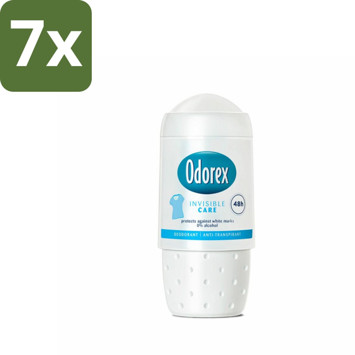 7 x Odorex Deodorant Roller Invisible Care 50 ml - Onvisibel Zweetbehandeling - Witte Strepen Voorkomen - Anti-witte Strepen - Zweetbehandeling - Onzichtbare Deodorant