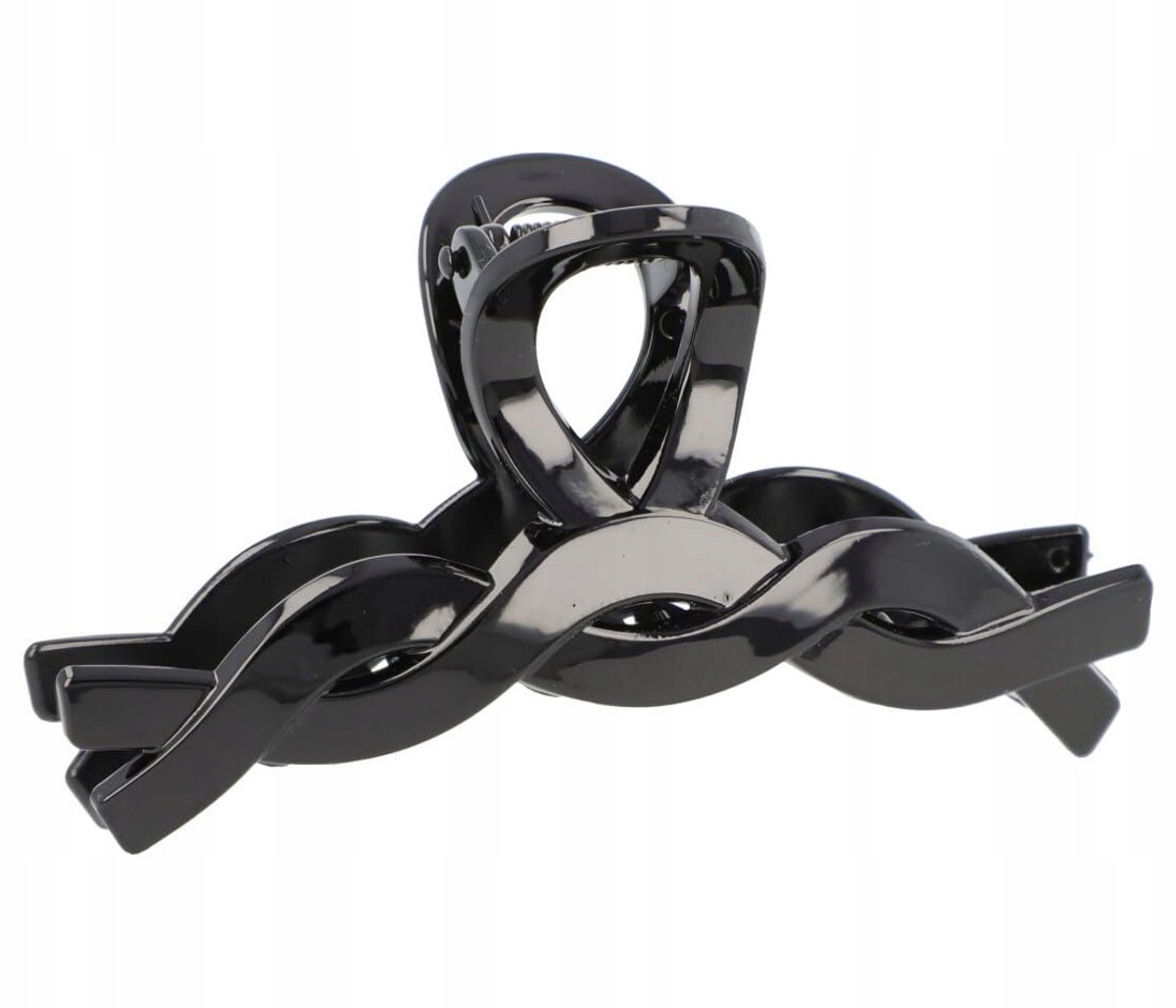 Grote Zwarte Haarclip 11 cm met Ketting Detail