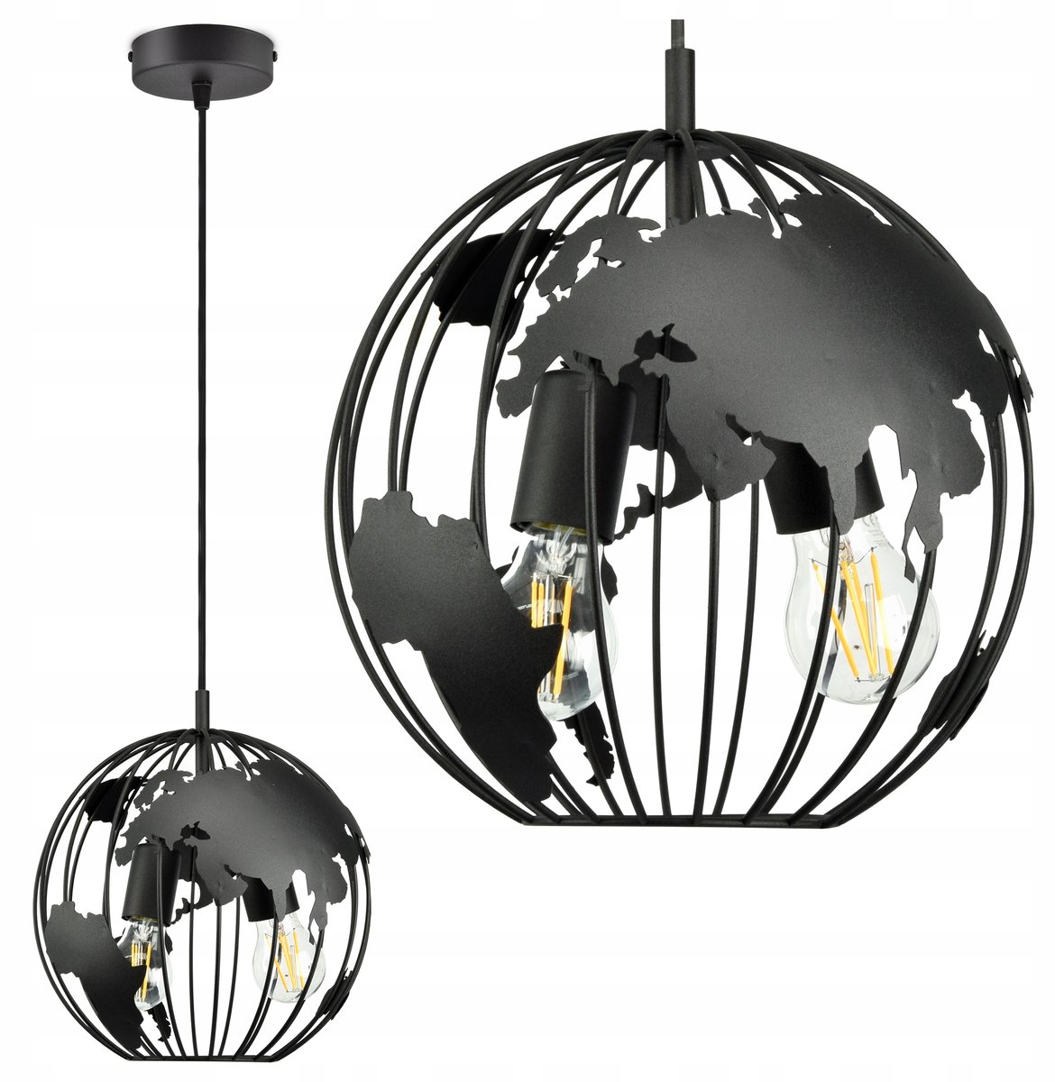 Merلوze Globus Hanglamp met 2xE27 fitting, 100cm