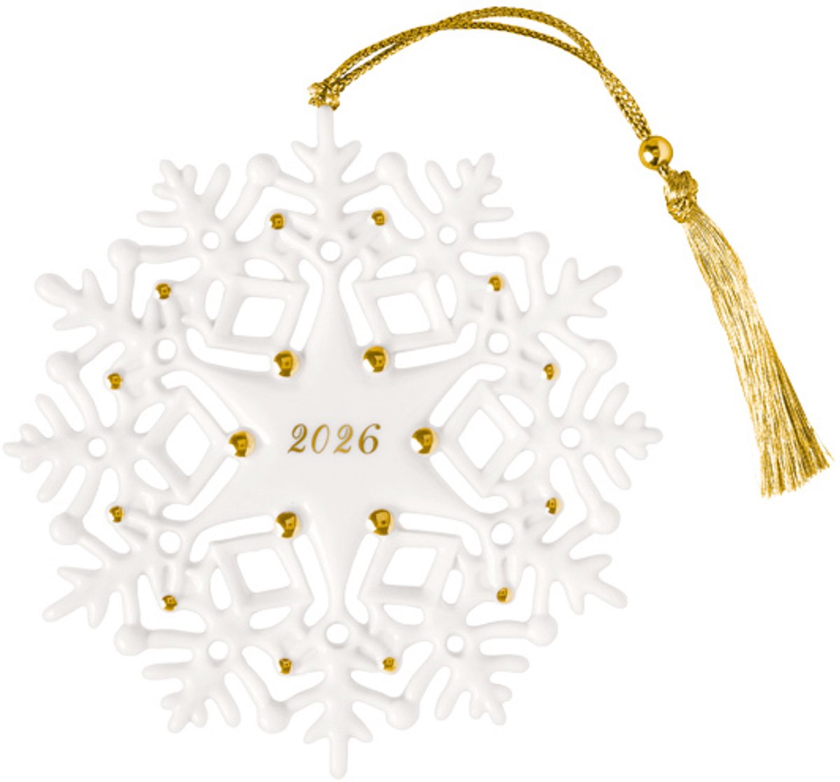 Villeroy & Boch Ornament Schneeflocke 2026 Christmas Classics 0,6 x 11 x 11 cm wit-goud