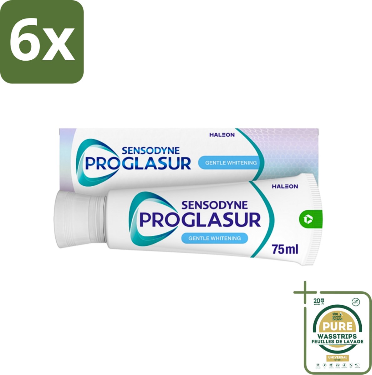 Sensodyne - Tandpasta - Proglasur Gentle Whitening - Verheldert Glazuur - 75 ml - Voordeelverpakking - 6 stuks - Tandpasta voor tanderosie - Tandpasta voor gezond glazuur