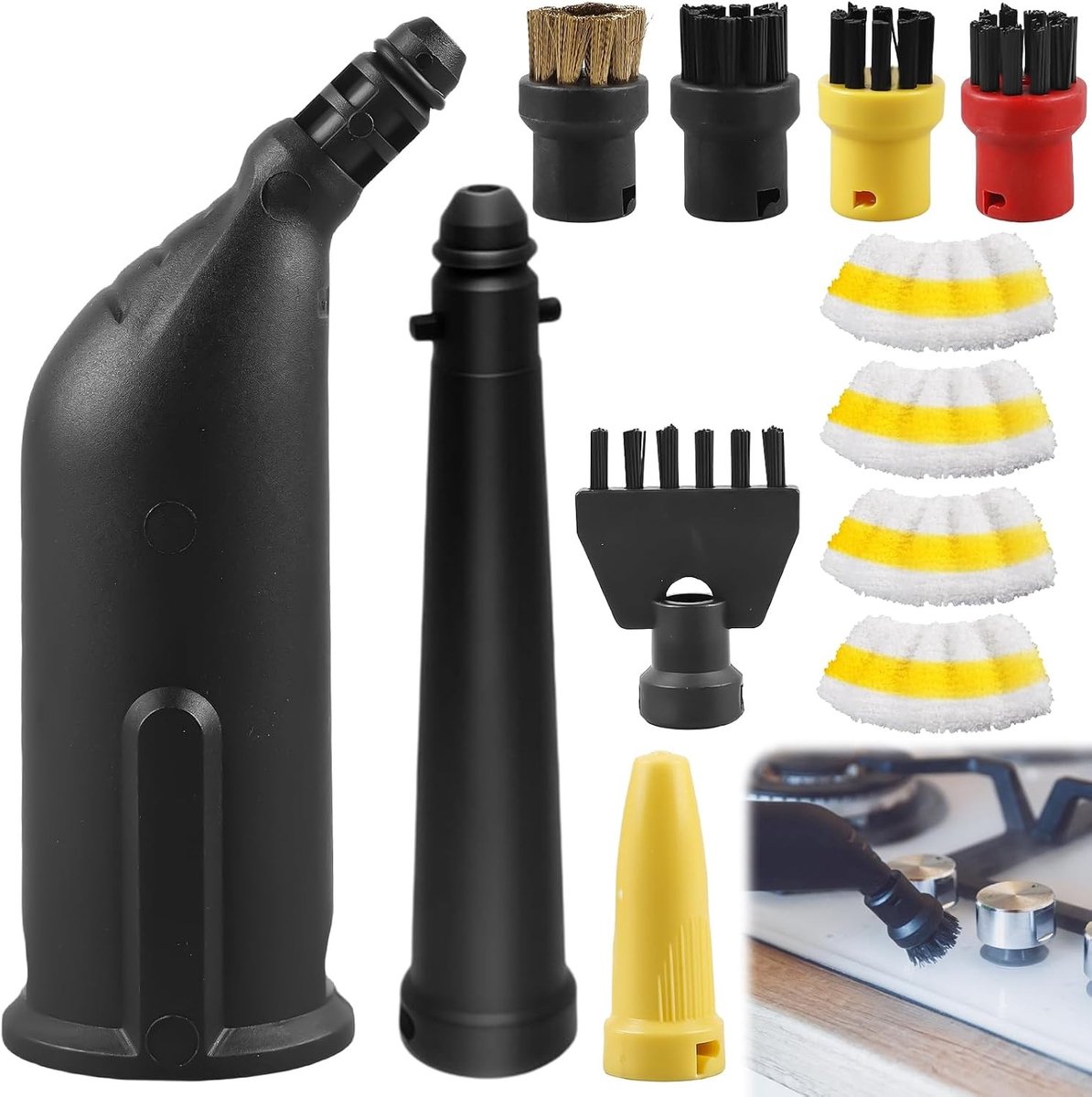 14-delige accessoireset voor stoomreinigers, ideaal voor keuken, badkamer, meubels en auto reinigen