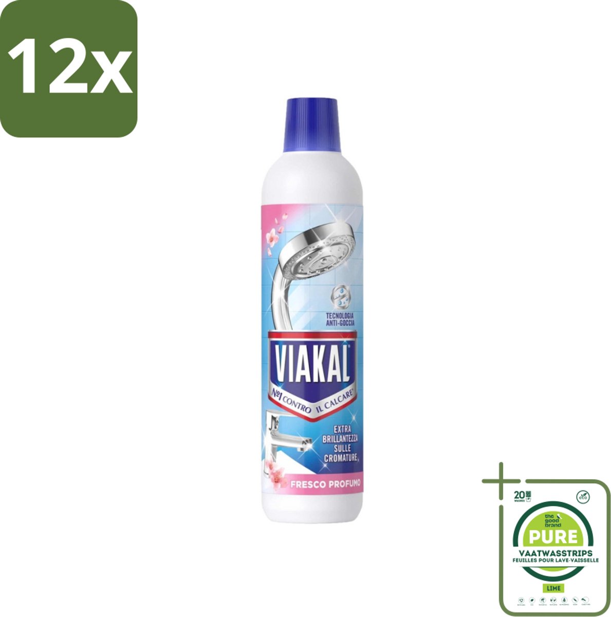 Viakal - Kalkaanslagreiniger - 630 ml - Voordeelverpakking - 12 stuks - Kalkverwijderaar - Kalkaanslag
