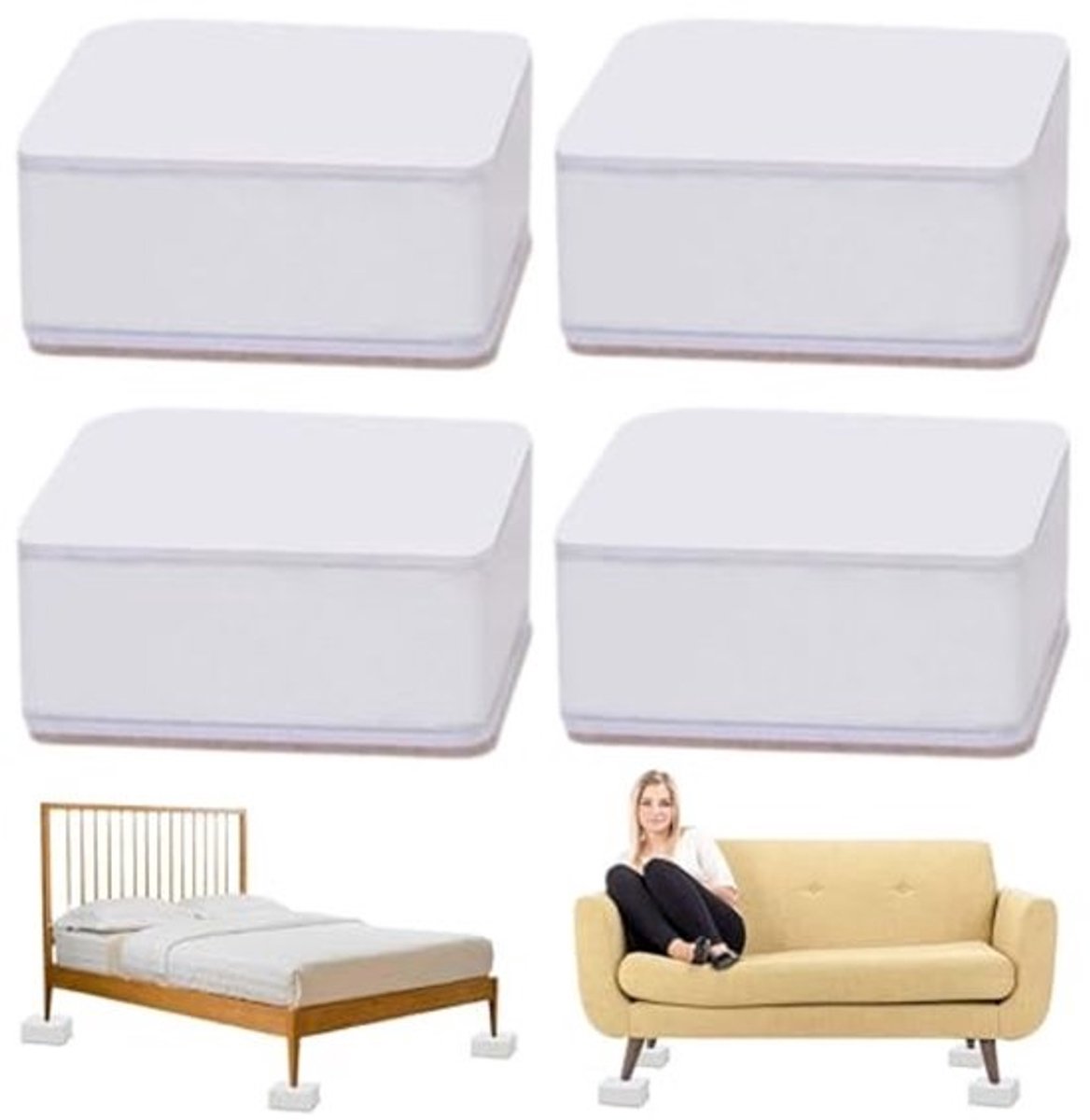 Meubelverhogers 3 cm - Zelfklevende Verhogers voor Banken, Stoelen en Tafels (Set van 4)