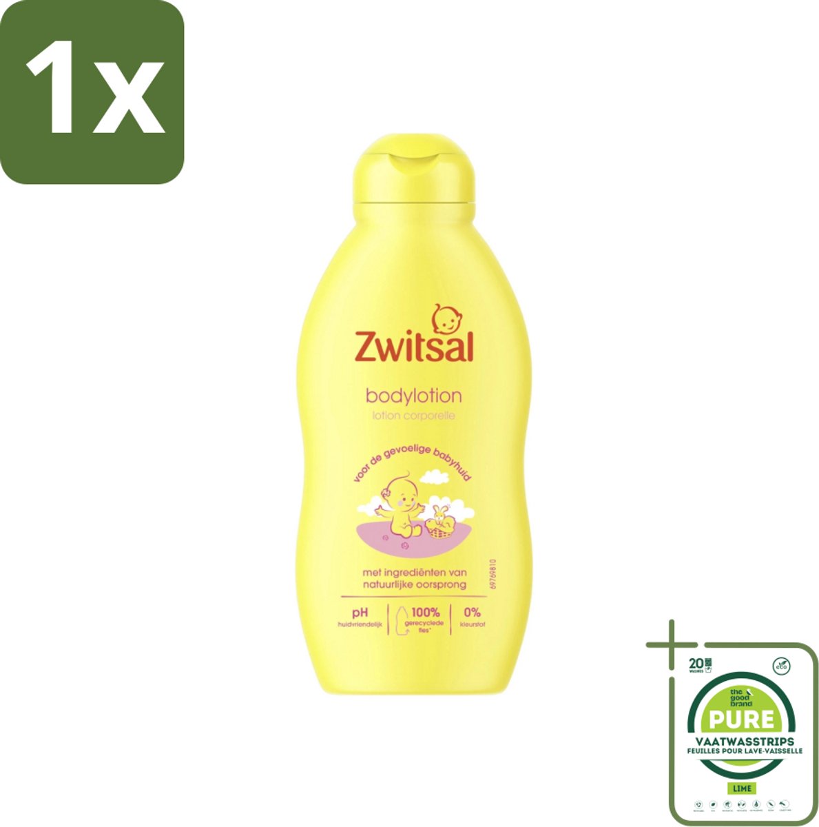 1 x Zwitsal - Babyverzorging - Bodylotion - Voor de Gevoelige Babyhuid - 200 ml - Babylotion - Babyhuid - Gevoelige Huid - Zwitsal - Hydraterende Lotion