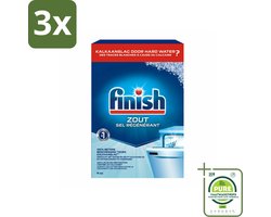 3 x Finish Vaatwasmachine Zout 4 kg - Grootverpakking - Vaatwasmachine Zout - Kalk Verwijderaar - Vaatwasser Reiniging - Vaatwasser Onderhoud - Anti-kalk