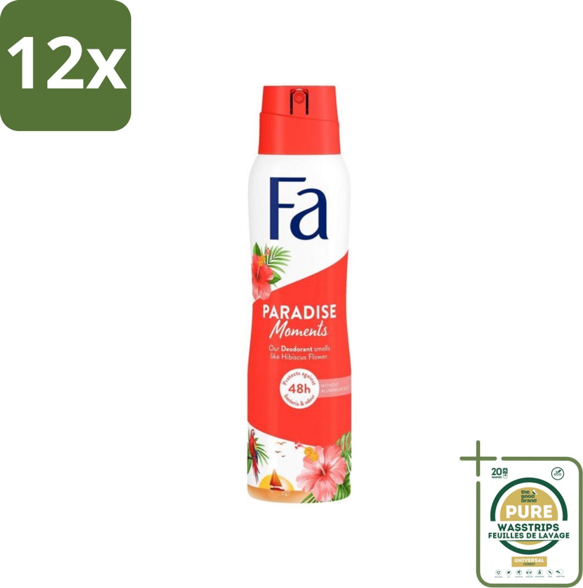 Fa - Paradise Moments - Deodorant Spray - Hibiscusbloem - 150 ml - Voordeelverpakking - 12 stuks - Hibiscusgeur - Fa Paradise Moments