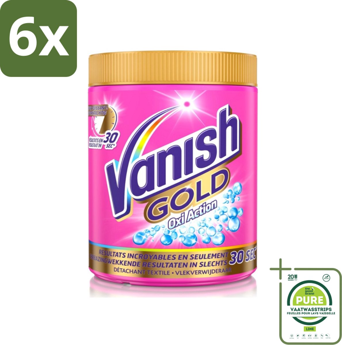 Vanish Gold Oxi Action - Vlekkenverwijderaar Poeder - Gekleurde Was - 1050 Gram - Voordeelverpakking - 6 stuks - Vlekkenverwijderaar - Vlekkenpoeder