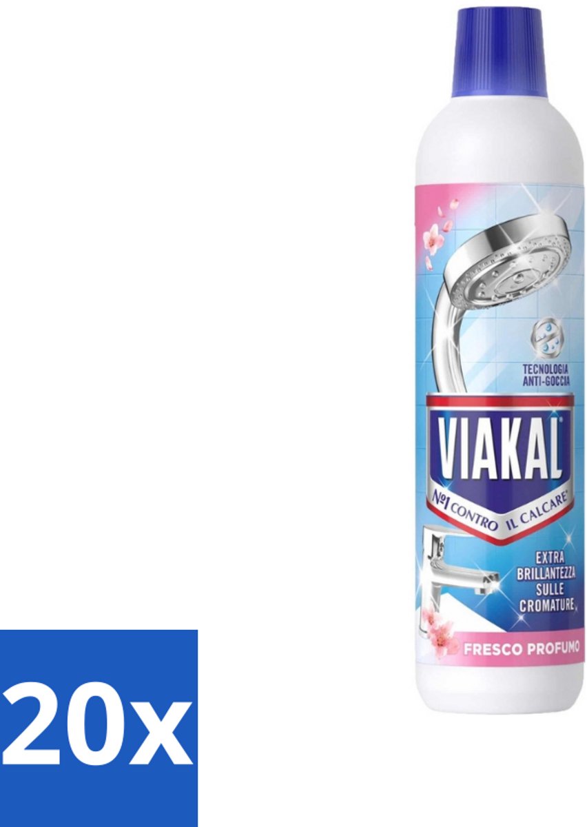 20 x Viakal - Kalkaanslagreiniger - 630 ml - Kalkaanslag Reinigen - Kalkaanslag Verwijderen - Kalkkorst Verwijderen - Badkamer Reinigen - Keuken Reinigen