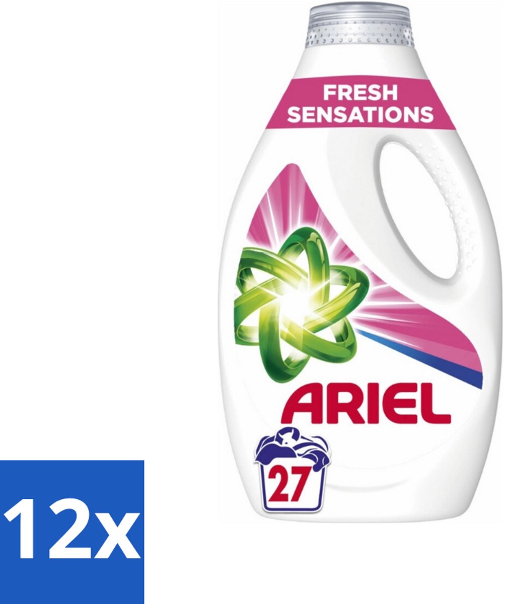 12 x Ariel Original - Fresh Sensations - Vloeibaar Wasmiddel - Witte en Lichtgekleurde Was - 27 Wasbeurten - Wasmiddel - Vloeibaar Wasmiddel - Ariel - Wasverzachter - Frisse Geur