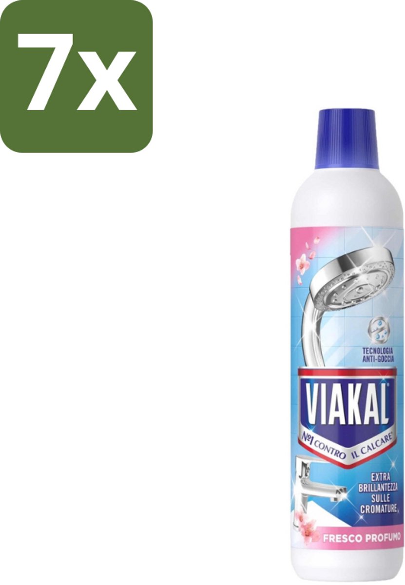 7 x Viakal - Kalkaanslagreiniger - 630 ml - Kalkaanslag Reinigen - Kalkaanslag Verwijderen - Kalkkorst Verwijderen - Badkamer Reinigen - Keuken Reinigen
