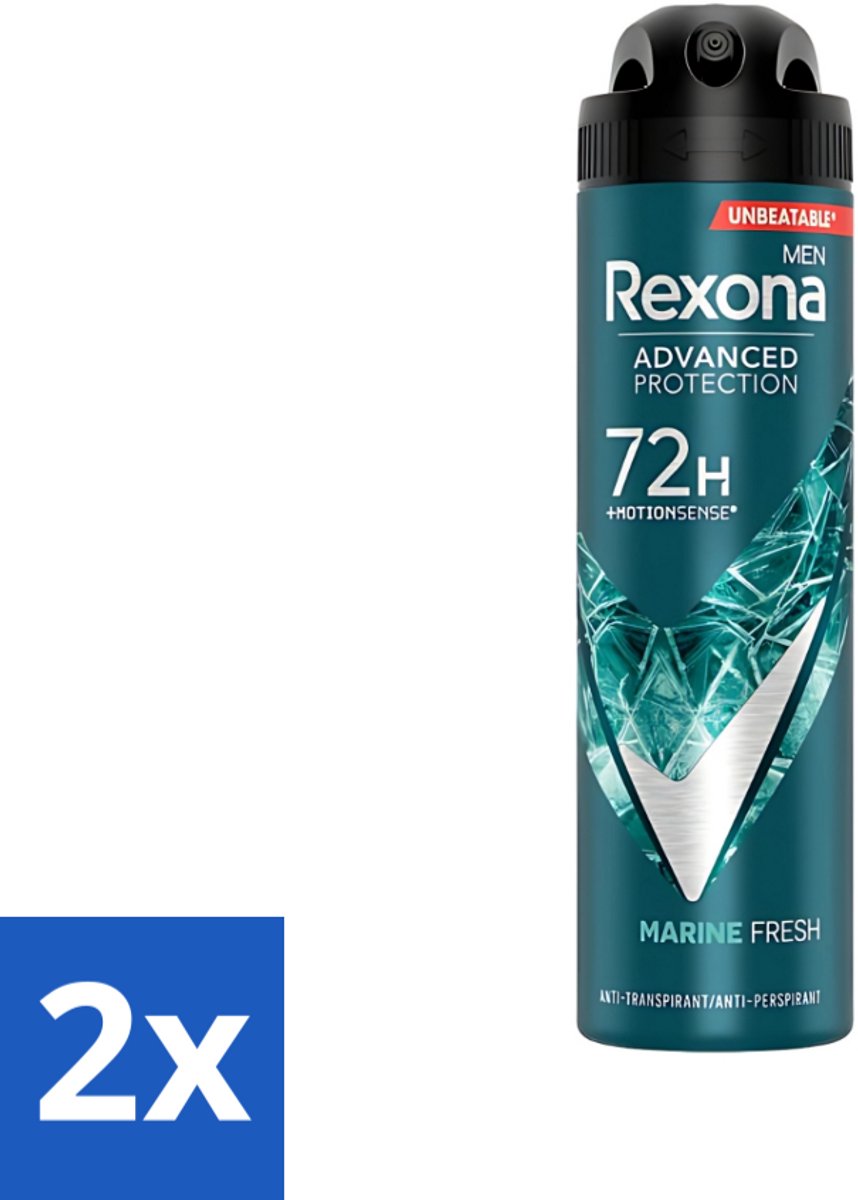 2 x Rexona Men - Deodorant Spray - Advanced Protection - Marine Fresh - Anti-Transpirant & Perspirant - 150ml - Rexona Mannen Deodorant - Anti-transpirant - Marine Geur - Zweetbescherming - 48 Uren