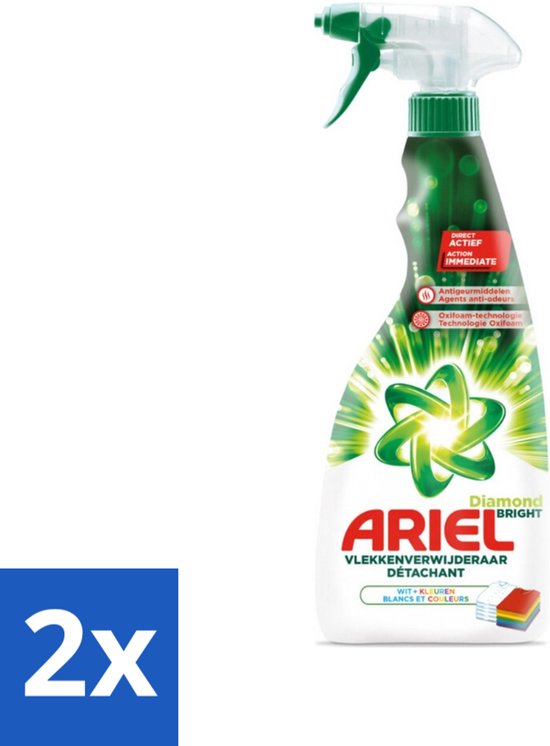 2 x Ariel Diamond Bright - Vloeibare Vlekverwijderaar - Witte en Gekleurde Was - 30 Wasbeurten - Vlekkenverwijderaar - Wasmiddel - Ariel Diamond Bright - Vloeibare Vlekverwijderaar - Witte Was