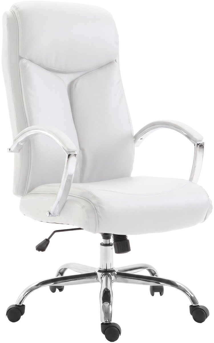 CLP Arlen Bureaustoel - Verstelbaar - Tot 140 kg - Lederlook - wit
