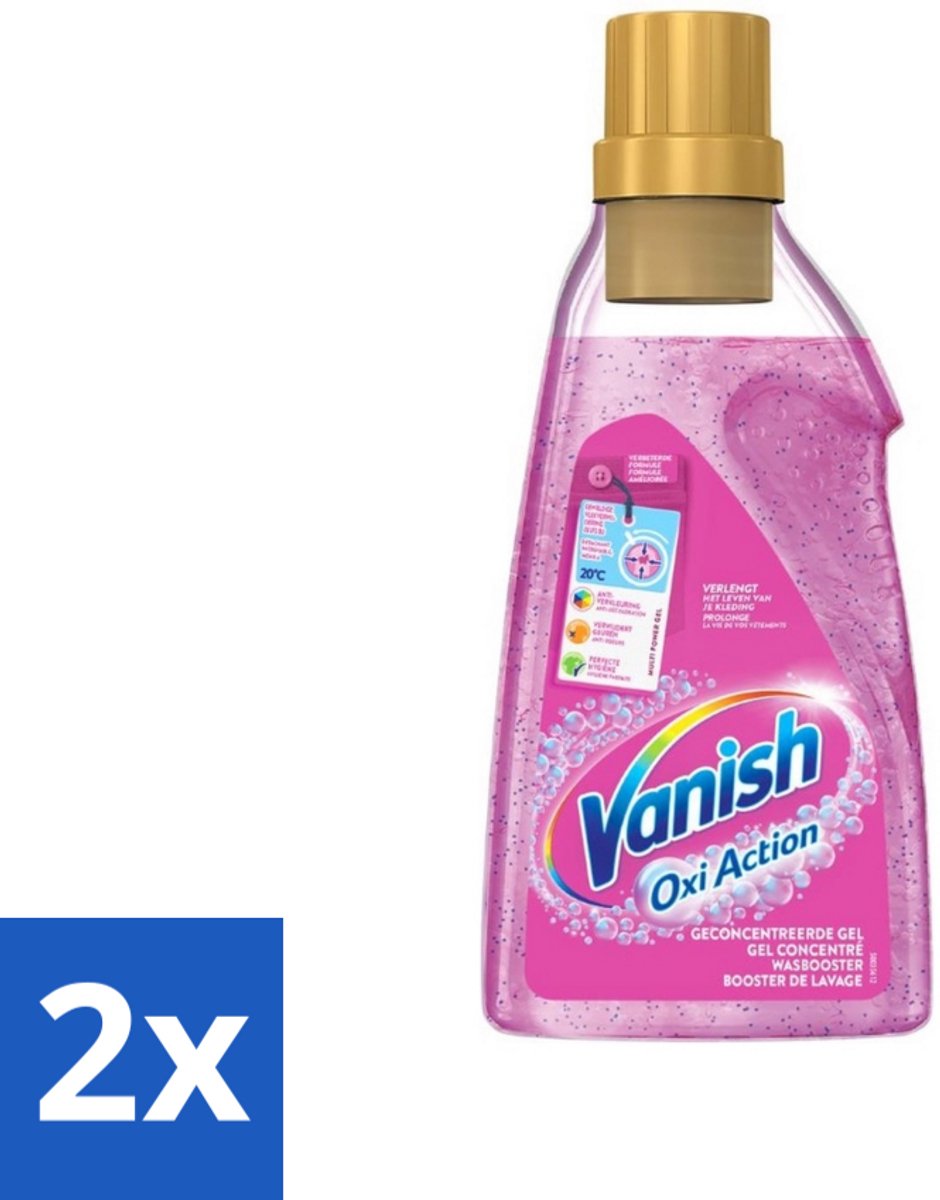 Vanish Oxi Action - Vlekkenverwijderaar Gel - Voor Gekleurde Was - 30 Wasbeurten - Voordeelverpakking - 2 stuks