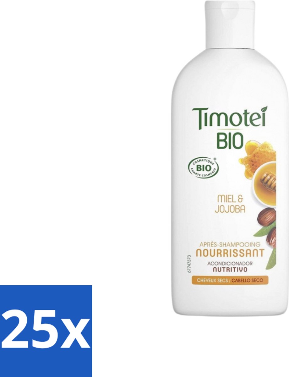 Timotei - Crèmespoeling - Honing & Jojoba - Biologisch - Droog Haar & Droge Hoofdhuid - 250 ml - Bulkverpakking - 25 stuks